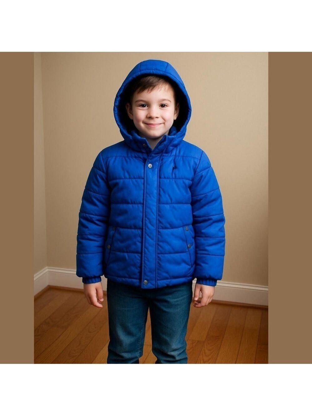 Calvin Klein Jeans Boys' Eclipse Bubble Jacket Winter Puffer coat Blue Sz S